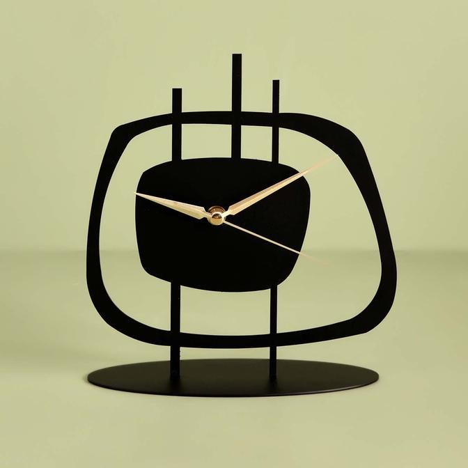 Pietra Metal Masa Üstü Saati Siyah (21x23 cm)