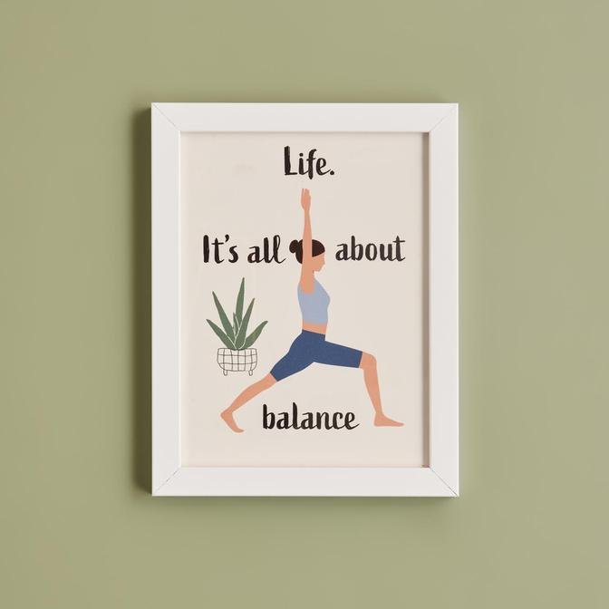 Yoga Balance Çerçeve Beyaz (18x24 cm)