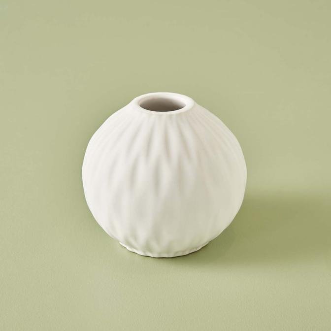 Zalina Stoneware Vazo Beyaz (9 cm)