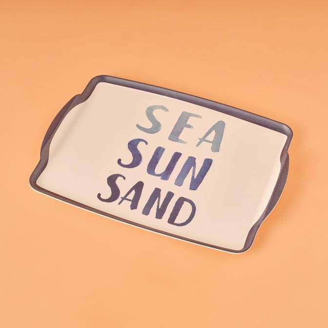 Marin Sea Sun Sand Melamin Tepsi Mavi (42x31 cm)