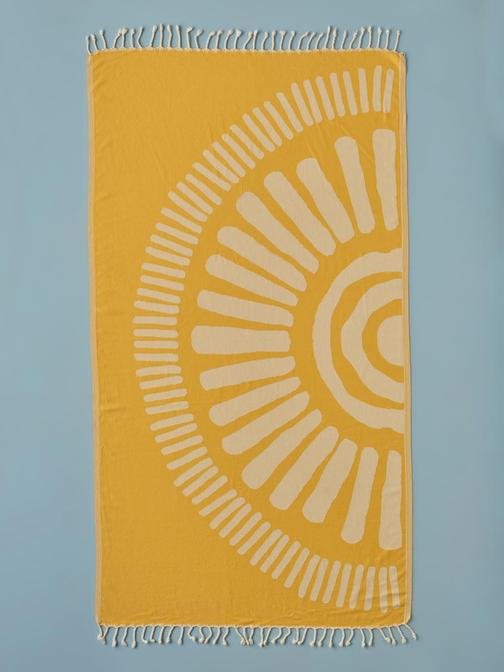 %100 Pamuk Finn Peştemal Sarı (90x170 cm)